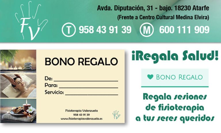 Bonos regalo para sesiones de fisioterapia