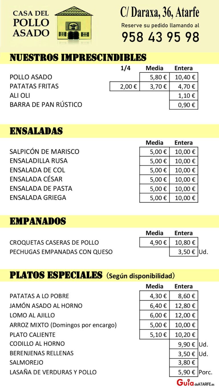 Carta precios 1